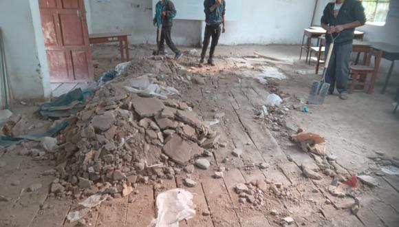 Lambayeque: Techo de colegio se desploma y escolares se salvan